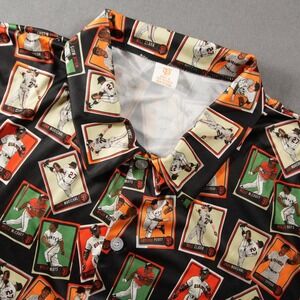 SF Giants Baseball Card Hawaiian Aloha Vacation 150th Anniversary Men Shirt XL